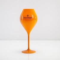 Veuve Clicquot champagne glasses, 6 x Orange (Acrylic) Safe for Outdoor use.