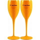 Poolside drinking  flutes (Acrylic) Veuve Clicquot orange x 2